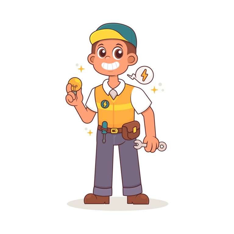 The electrician illustration from the Ezzy website